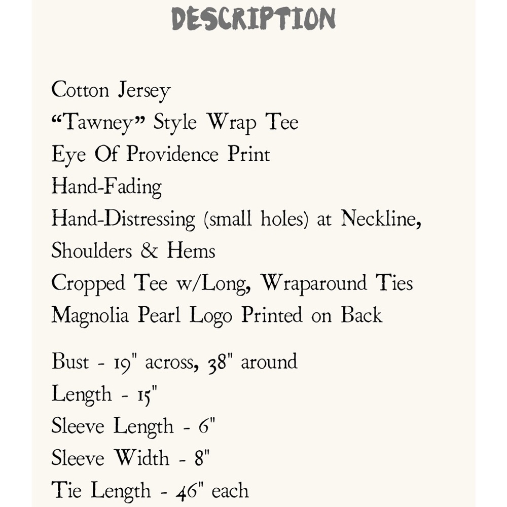 Magnolia Pearl Eye of Providence Tawney Wrap Tee - Picture 4 of 7